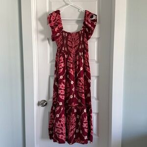 Red and Pink Floral Dress
